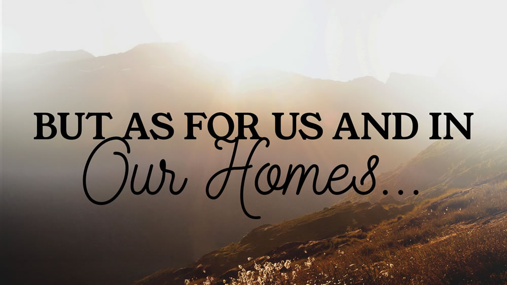 But as for Us and in Our Homes…